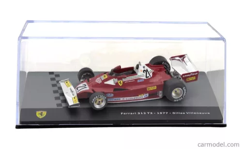 FERRARI  F1  312T2 SCUDERIA FERRARI SEFAC TEAM N 21 SEASON 1977 GILLES VILLENEUVE - CON VETRINA - WITH SHOWCASE  RED