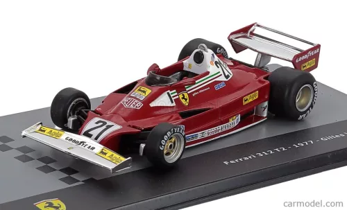 FERRARI  F1  312T2 SCUDERIA FERRARI SEFAC TEAM N 21 SEASON 1977 GILLES VILLENEUVE - CON VETRINA - WITH SHOWCASE  RED