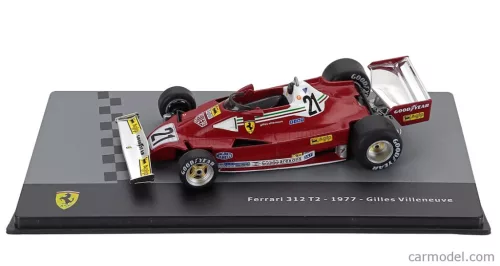 FERRARI  F1  312T2 SCUDERIA FERRARI SEFAC TEAM N 21 SEASON 1977 GILLES VILLENEUVE - CON VETRINA - WITH SHOWCASE  RED