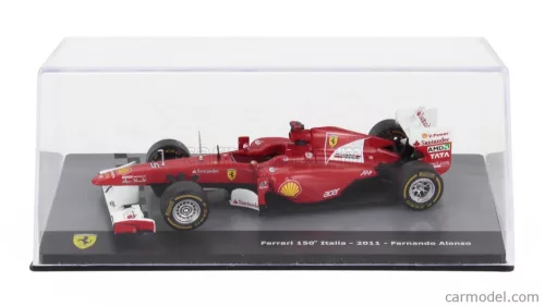 FERRARI  F1  150th ITALIA N 5 SEASON 2011 FERNANDO ALONSO - CON VETRINA - WITH SHOWCASE  F-1 RED MET WHITE
