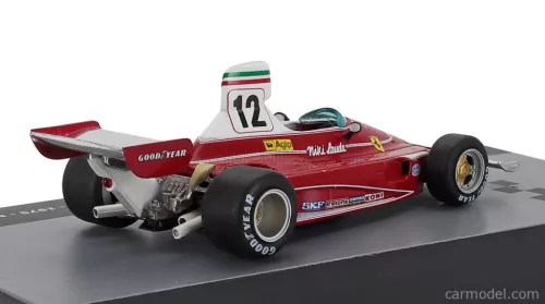 FERRARI  F1 312T TEAM FERRARI SEFAC N 12 WORLD CHAMPION SEASON 1975 NIKI LAUDA - CON VETRINA - WITH SHOWCASE  RED WHITE