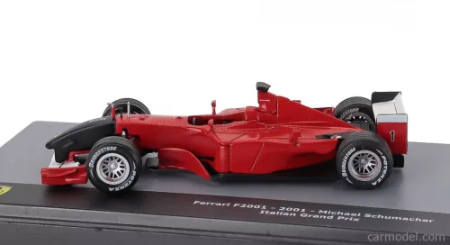 FERRARI  F1  F2001 N 1 WORLD CHAMPION SEASON 2001 MICHAEL SCHUMACHER - CON VETRINA - WITH SHOWCASE  RED BLACK