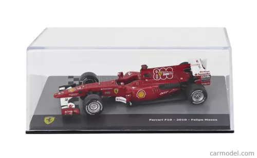 FERRARI  F1  F10 N 7 (800th GP) TURKISH GP 2010 FELIPE MASSA - CON VETRINA - WITH SHOWCASE  RED WHITE