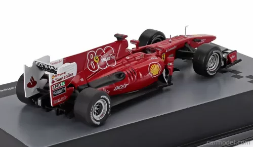 FERRARI  F1  F10 N 7 (800th GP) TURKISH GP 2010 FELIPE MASSA - CON VETRINA - WITH SHOWCASE  RED WHITE