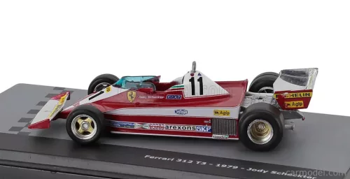 FERRARI  F1  312T3 N 11 WORLD CHAMPION (THE FIRST TWO GPs) 1979 JODY SCHECKTER - CON VETRINA - WITH SHOWCASE  RED