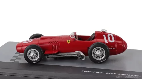 FERRARI  F1  801 N 10 SEASON 1957 LUIGI MUSSO - CON VETRINA - WITH SHOWCASE  RED