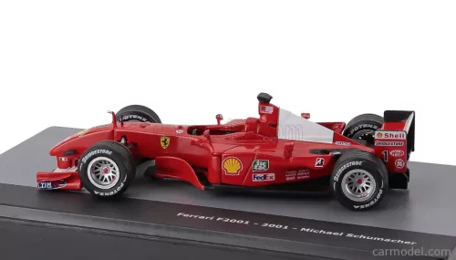 FERRARI  F1  F2001 N 1 WORLD CHAMPION SEASON 2001 MICHAEL SCHUMACHER - CON VETRINA - WITH SHOWCASE  RED WHITE