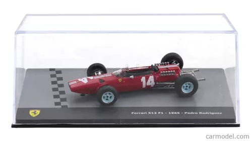 FERRARI  F1  512 TEAM N.A.R.T. N 14 SEASON 1965 PEDRO RODRIGUEZ - CON VETRINA - WITH SHOWCASE  RED WHITE
