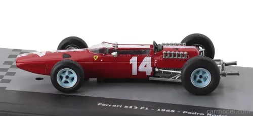 FERRARI  F1  512 TEAM N.A.R.T. N 14 SEASON 1965 PEDRO RODRIGUEZ - CON VETRINA - WITH SHOWCASE  RED WHITE