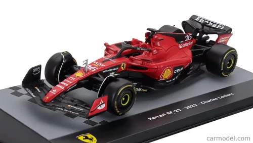 FERRARI  F1  SF-23 TEAM SCUDERIA FERRARI N 16 SEASON 2023 CHARLES LECLERC - CON VETRINA - WITH SHOWCASE  RED BLACK