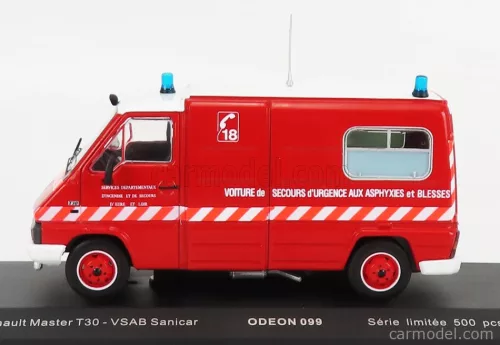 Renault MASTER T30 VAN VSAB SANICAR AMBULANCE SAPEURS POMPIERS 1981