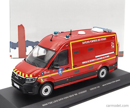 MAN  TGE L2H2 GIFA VSAV SDIS 88 VOSGES VEHICULE DE SECOURS ET D'ASSISTANCE AUX VICTIMES SAPEURS POMPIERS 2020  RED YELLOW BLACK