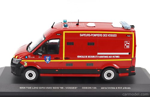 MAN  TGE L2H2 GIFA VSAV SDIS 88 VOSGES VEHICULE DE SECOURS ET D'ASSISTANCE AUX VICTIMES SAPEURS POMPIERS 2020  RED YELLOW BLACK