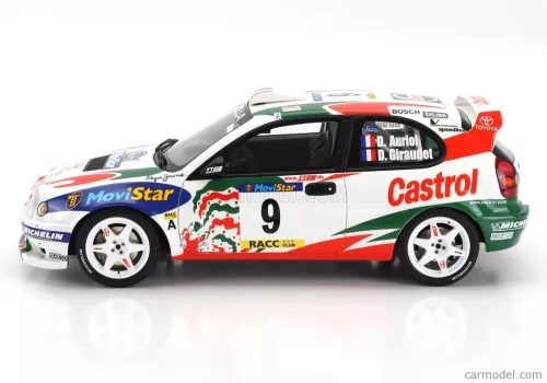 TOYOTA  COROLLA WRC TEAM CASTROL N 9 WINNER RALLY CATALUNYA 1998 DIDIER AURIOL - DENIS GIRAUDET  WHITE BLUE RED