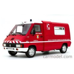   RENAULT  MASTER T30D VAN VEHICULE DE SECOURS D'URGENCE AUX ASPHYXIES MARSEILLE MARINE SAPEURS POMPIERS 1980  RED WHITE