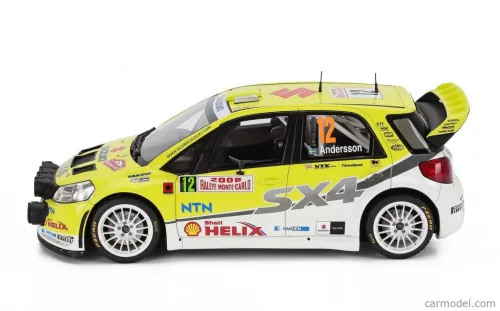 SUZUKI  SX4 WRC (night version) N 12 RALLY MONTECARLO 2008 GUNNAR ANDERSSON - JONAS ANDERSSON  YELLOW WHITE