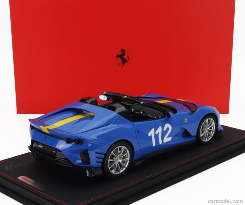 FERRARI  812 COMPETIZIONE A SPIDER N 112 2022 - CON VETRINA - WITH SHOWCASE  FRENCH RACING BLU - BLUE YELLOW