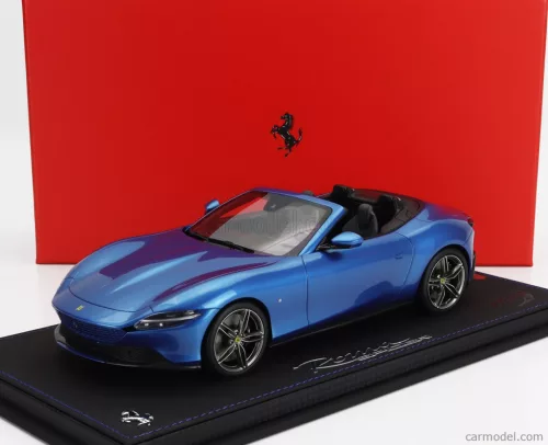 FERRARI  ROMA SPIDER OPEN 2020 - CON VETRINA - WITH SHOWCASE  BLU CORSA - BLUE MET