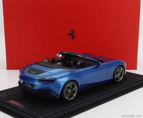 FERRARI  ROMA SPIDER OPEN 2020 - CON VETRINA - WITH SHOWCASE  BLU CORSA - BLUE MET