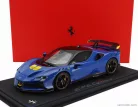 FERRARI  SF90 XX STRADALE 2024 - CON VETRINA - WITH SHOWCASE  AZZURRO DINO - LIGHT BLUE BLACK YELLOW