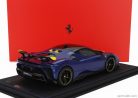 FERRARI  SF90 XX STRADALE 2024 - CON VETRINA - WITH SHOWCASE  BLU TOUR DE FRANCE - BLUE MET YELLOW BLACK