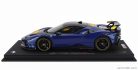 FERRARI  SF90 XX STRADALE 2024 - CON VETRINA - WITH SHOWCASE  BLU TOUR DE FRANCE - BLUE MET YELLOW BLACK