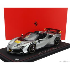   FERRARI  SF90 XX STRADALE SPIDER 2024 - CON VETRINA - WITH SHOWCASE  GRIGIO COMPETIZIONE - GREY YELLOW BLACK