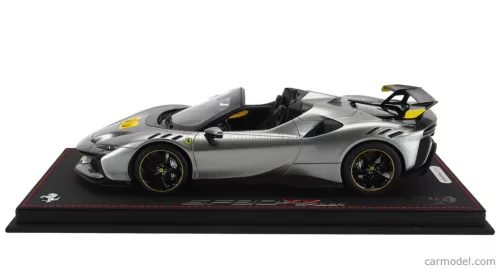 FERRARI  SF90 XX STRADALE SPIDER 2024 - CON VETRINA - WITH SHOWCASE  GRIGIO COMPETIZIONE - GREY YELLOW BLACK