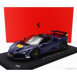   FERRARI  SF90 XX STRADALE SPIDER 2024 - CON VETRINA - WITH SHOWCASE  BLU ELETTRICO - BLUE YELLOW BLACK