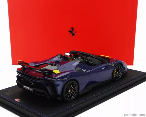 FERRARI  SF90 XX STRADALE SPIDER 2024 - CON VETRINA - WITH SHOWCASE  BLU ELETTRICO - BLUE YELLOW BLACK