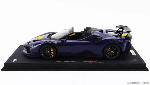 FERRARI  SF90 XX STRADALE SPIDER 2024 - CON VETRINA - WITH SHOWCASE  BLU ELETTRICO - BLUE YELLOW BLACK
