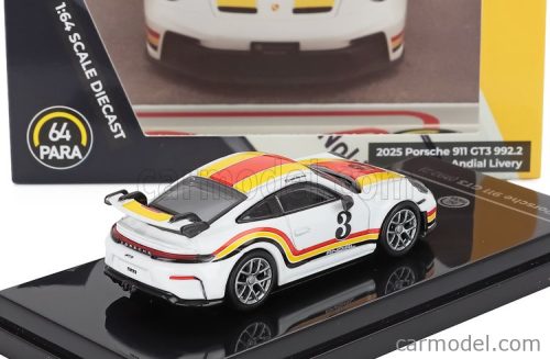 PORSCHE  911 992-2 GT3 ANDIAL LIVERY N 3 COUPE 2025  WHITE ORANGE RED