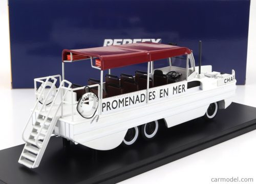 GMC  DUKW CCKW 353 CHARLOT TRUCK BOAT PROMENADES EN MER ANFIBIO GOMMATO 3-ASSI 1965  WHITE RED