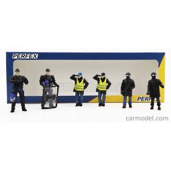   FIGURES  SET 6X POLICE GENDARMES & MANIFESTANTS GILETS JAUNES YELLOW PARIS  BLACK BLUE YELLOW