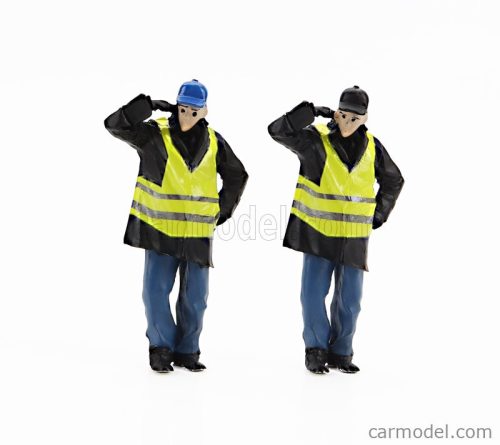 FIGURES  SET 6X POLICE GENDARMES & MANIFESTANTS GILETS JAUNES YELLOW PARIS  BLACK BLUE YELLOW