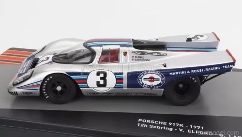 PORSCHE  917K 4.9L TEAM MARTINI RACING N 3 WINNER 12h SEBRING 1971 VIC ELFORD - GERARD LARROUSSE  SILVER BLUE