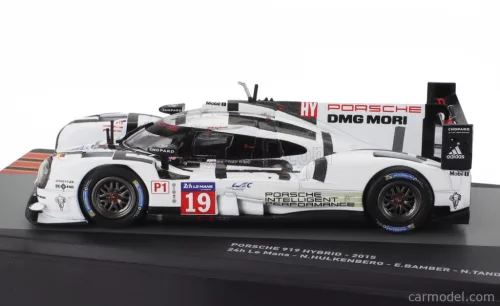 PORSCHE  919 HYBRID 2.0L TURBO V4 TEAM PORSCHE N 19 WINNER 24h LE MANS 2015 EARL BAMBER - NICK TANDY - NICO HULKENBERG  WHITE GREY BLACK