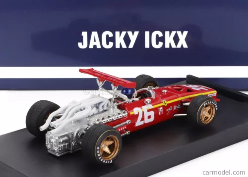 FERRARI  F1  312 N 26 WINNER FRANCE GP 1968 JACKY ICKX - WITH DRIVER FIGURE  RED WHITE