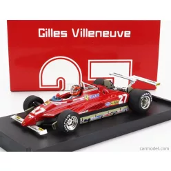   FERRARI  F1  126C2 N 27 USA OVEST LONG BEACH GP 1982 GILLES VILLENEUVE - WITH DRIVER FIGURE  RED