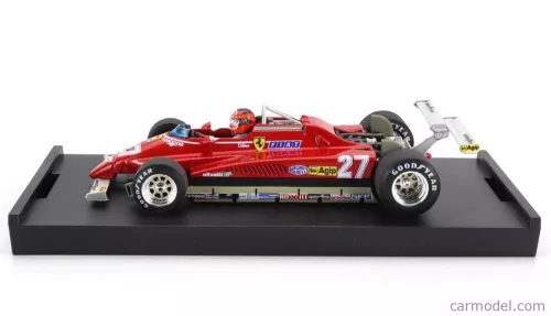 FERRARI  F1  126C2 N 27 USA OVEST LONG BEACH GP 1982 GILLES VILLENEUVE - WITH DRIVER FIGURE  RED