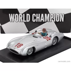   MERCEDES BENZ  F1  W196C N 18 WORLD CHAMPION SEASON 1954 JUAN MANUEL FANGIO - WITH DRIVER FIGURE  SILVER