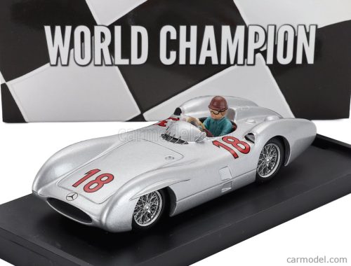 MERCEDES BENZ  F1  W196C N 18 WORLD CHAMPION SEASON 1954 JUAN MANUEL FANGIO - WITH DRIVER FIGURE  SILVER