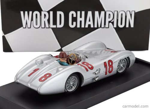 MERCEDES BENZ  F1  W196C N 18 WORLD CHAMPION SEASON 1954 JUAN MANUEL FANGIO - WITH DRIVER FIGURE  SILVER