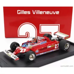   FERRARI  F1  126CK TURBO N 27 ITALY GP 1981 GILLES VILLENEUVE - WITH DRIVER FIGURE  RED