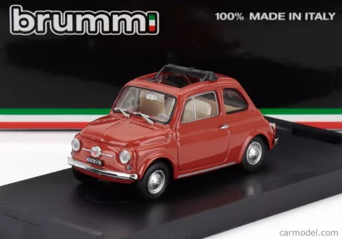 FIAT  500F TETTO APERTO - OPEN 1965  ROSSO CORALLO CHIARO - RED