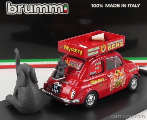 FIAT  500R VEICOLO PUBBLICITARIO 1972 - CIRCO CIRCUS HERMAN RENZ OLANDA WITH TWO ELEFANTS FIGURES - MYSTERY 2008
