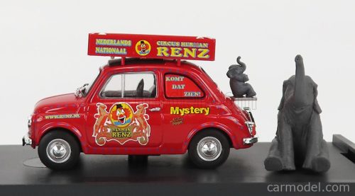 FIAT  500R VEICOLO PUBBLICITARIO 1972 - CIRCO CIRCUS HERMAN RENZ OLANDA WITH TWO ELEFANTS FIGURES - MYSTERY 2008