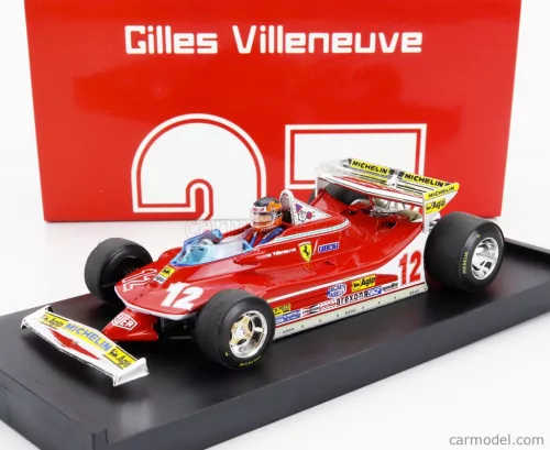 FERRARI  F1  312T4 N 12 MONACO GP 1979 GILLES VILLENEUVE - WITH DRIVER FIGURE  RED