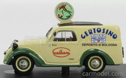 FIAT  500B FURGONE VAN VEICOLO COMMERCIALE PUBLICITAIRE GALBANI MELZO MILANO DEPOSITO DI BOLOGNA 1950