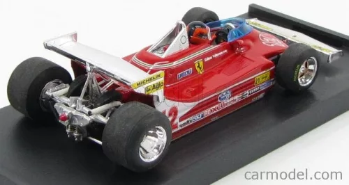 FERRARI  F1  312T4 N 12 PROVE ALA POSTERIORE OVEST USA GP 1979 GILLES VILLENEUVE + PILOT